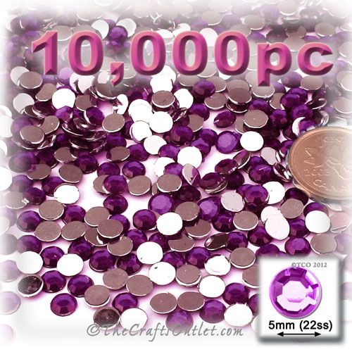 10,000pc Rhinestones crystals Round Shape made of Acrylic plastic 