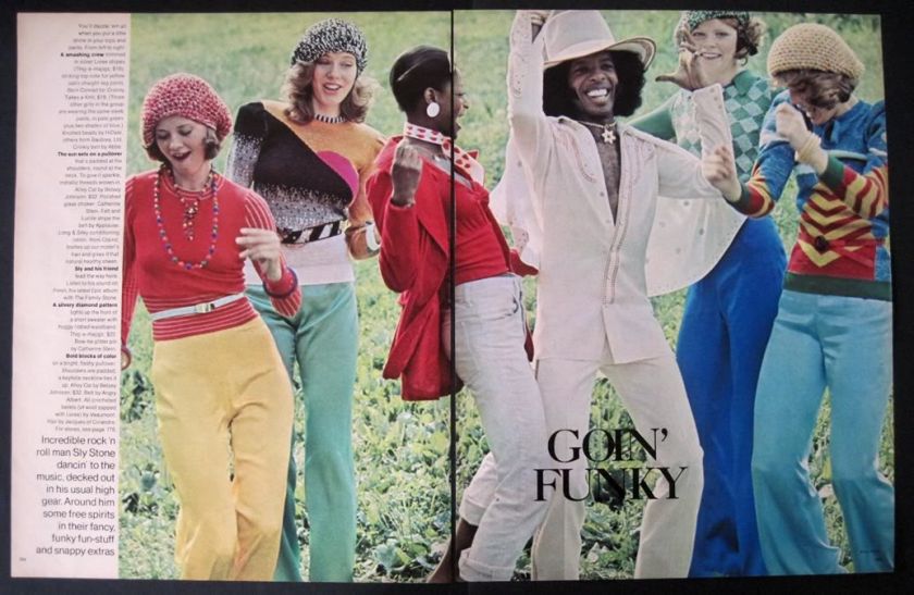 1973 Vintage Sly Stone Goin Funky Dancing Fashion Ad  
