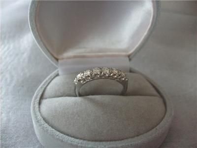 Platinum Natural Diamond Eternity Anniversary Band Ring $1800   