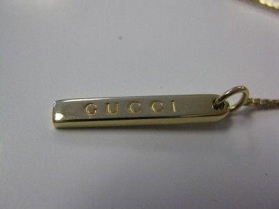 Authentic GUCCI 18K GOLD Lariat Signature Necklace, Original Case 