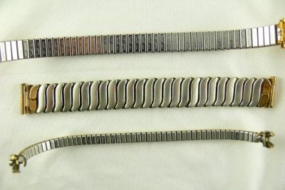 Vintage Lot of 3 Watch Bands. Kreisler, Speidel. Diamond, Gold Fill 