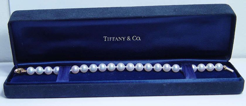   Tiffany&Co 18K Gold 7mm Pearl Bracelet Discontinued Designer Jewelry