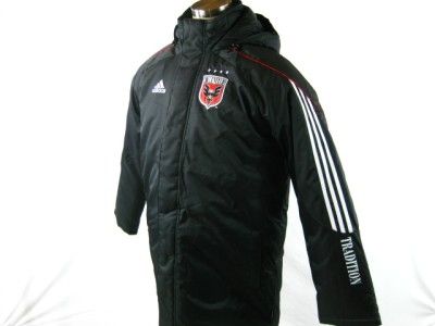 Adidas DC United Men XL Stadium Winter Jacket Coat Black Soccer Jersey 