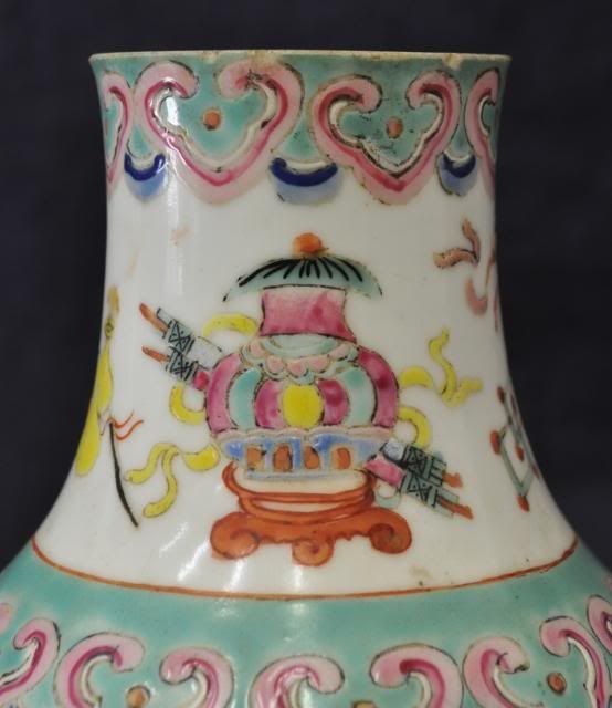 ANTIQUE CHINESE POLYCHROME VASE EARLY 20TH CENTURY  