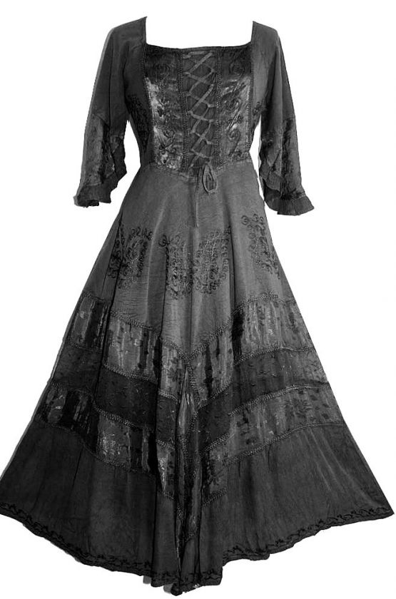 WEDDING EVENING PARTY VAMPIRE GOTHIC COSTUME PEASANT RENAISSANCE DRESS 