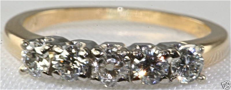 VINTAGE 18K 1/2 CARAT DIAMOND WEDDING BAND RING JABEL  